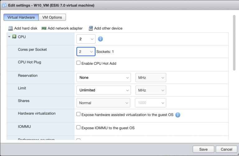 Change VmWare Guest CPU Socket Configuration - Garrett's Mindless Rambling